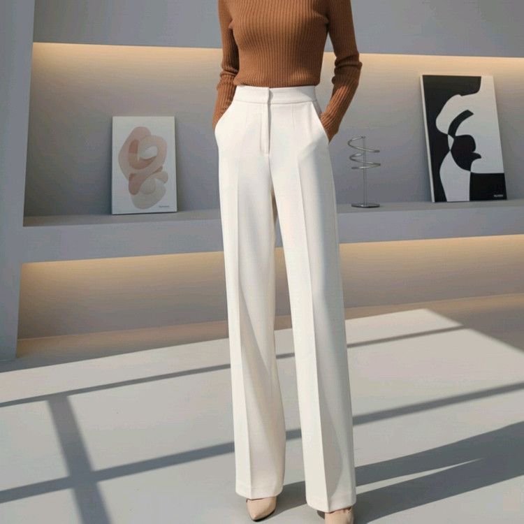 하이웨이스트 클래식 와이드 롱 슬랙스 (스판,기모,오피스룩)ㅡ무배 이미지