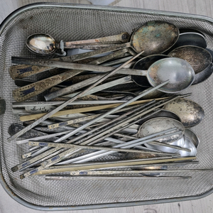 오래된 골동품 수저 젓가락 일괄