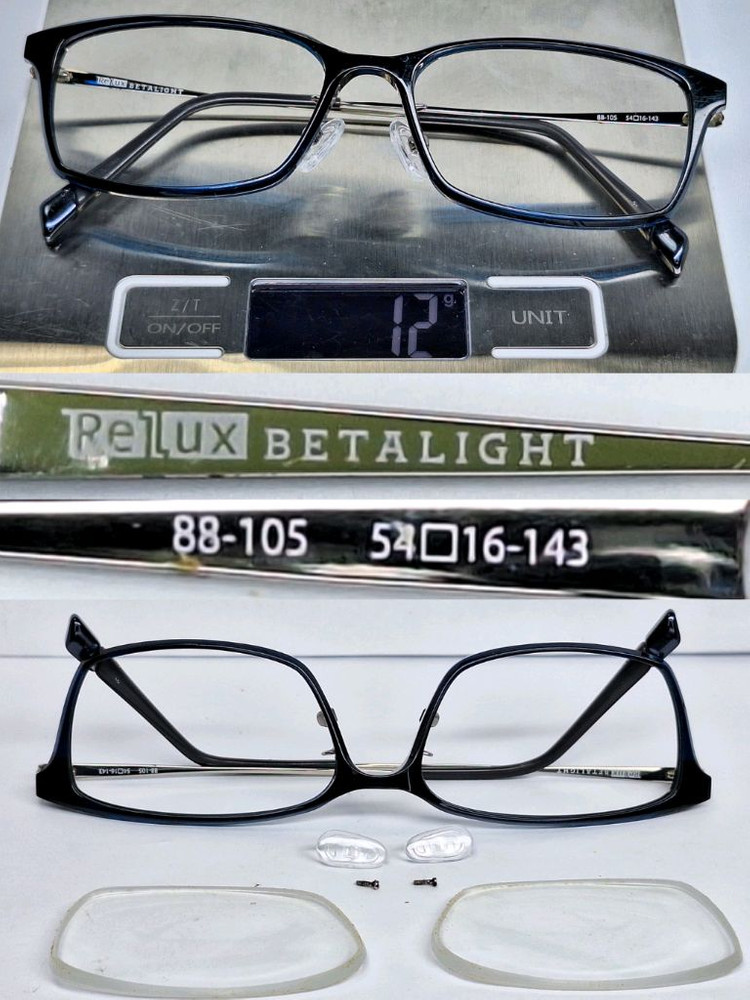 ReLux 릴럭스 BETALIGHT 88-105 고탄력 고성능 베타 티타늄 네이비 안경테 안경/일본 수입 아이웨어--3