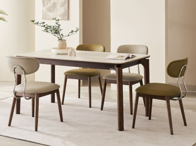 [부산]25.3월구매) 에몬스 세라믹1500 4인 원목식탁 이미지