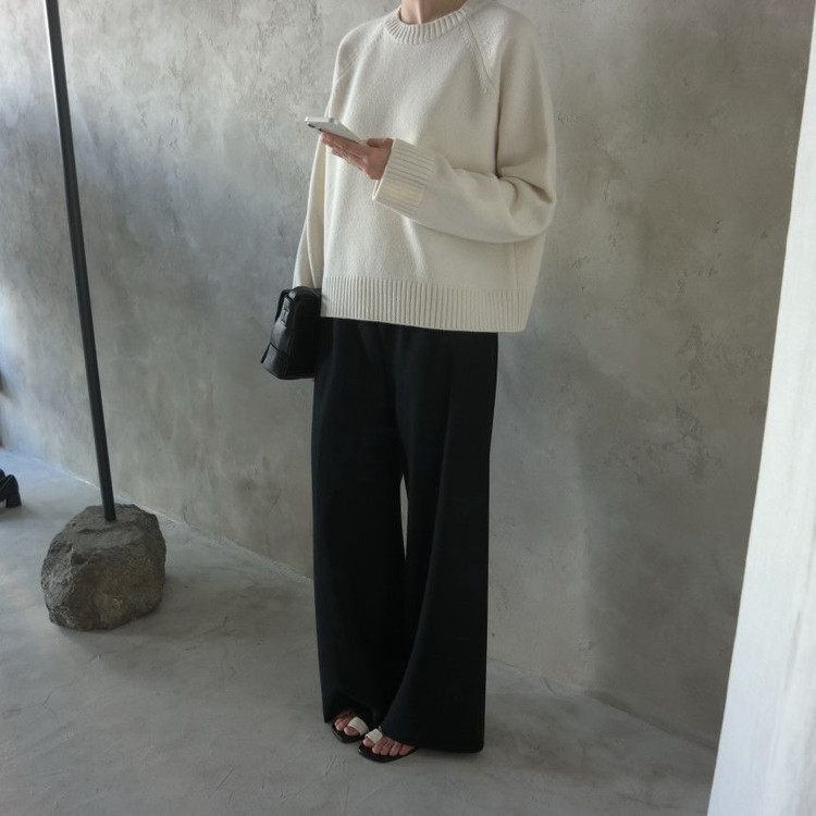 마스큘린 페미닌 하이 슬랙스--1