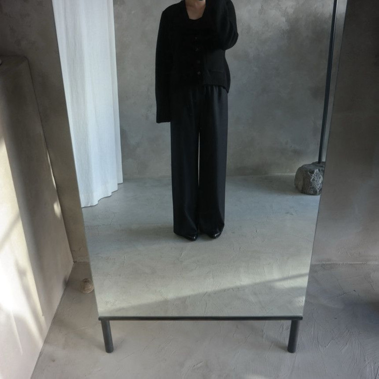 마스큘린 페미닌 하이 슬랙스--5