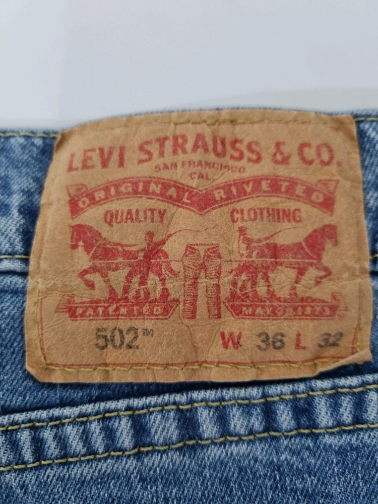 36)새상품)리바이스 502 워싱 스판 찢청 145주년기념 일자청바지--3
