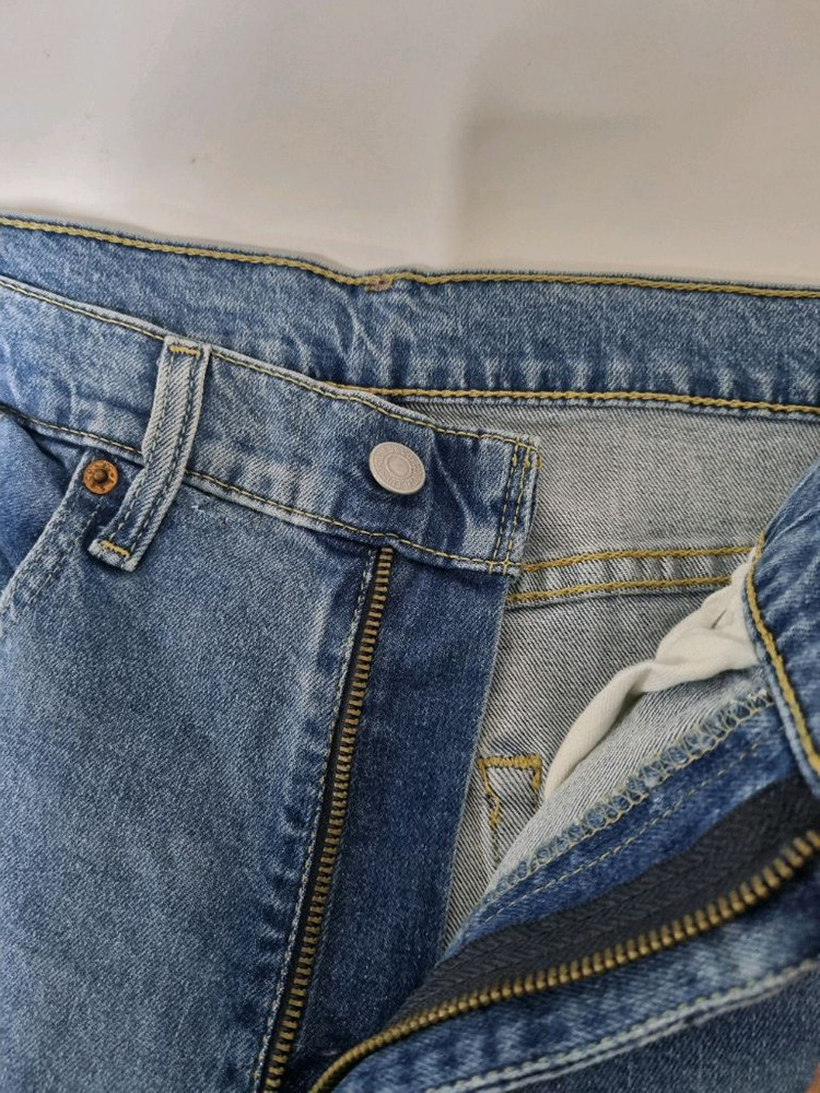 36)새상품)리바이스 502 워싱 스판 찢청 145주년기념 일자청바지--4