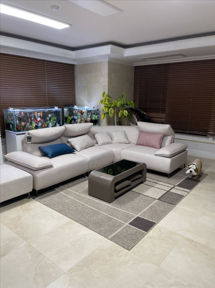 (경기 북부) 에몬스 프리미엄 가죽 상판 유리 협탁 테이블 A급 판매 이미지