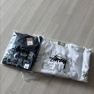 스투시 기어 후드티 애쉬그레이/블랙 L사이즈