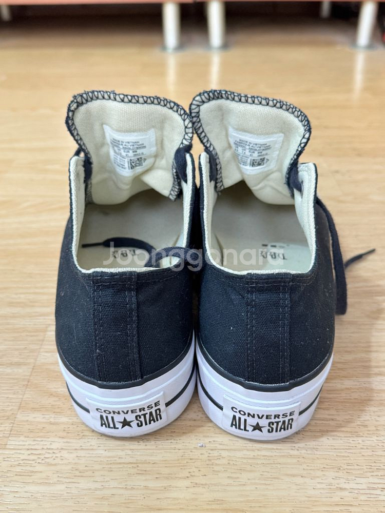 컨버스 올스타 플랫폼 블랙 260mm--2