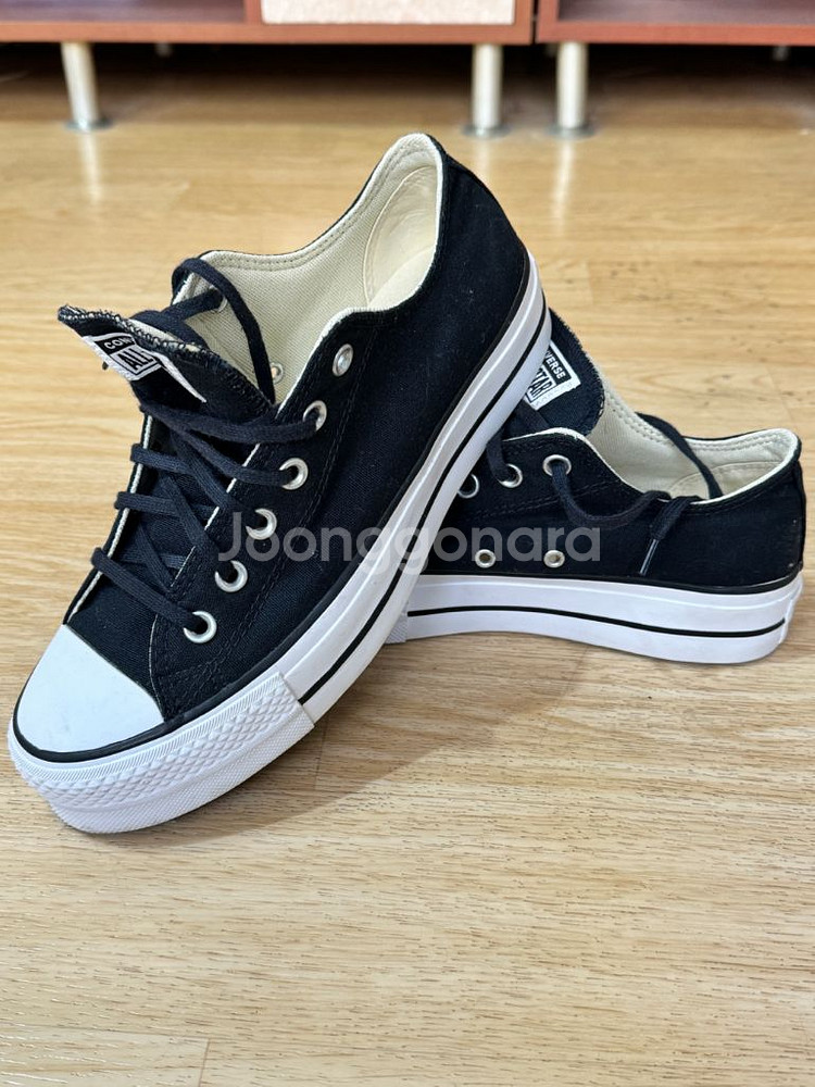 컨버스 올스타 플랫폼 블랙 260mm--7