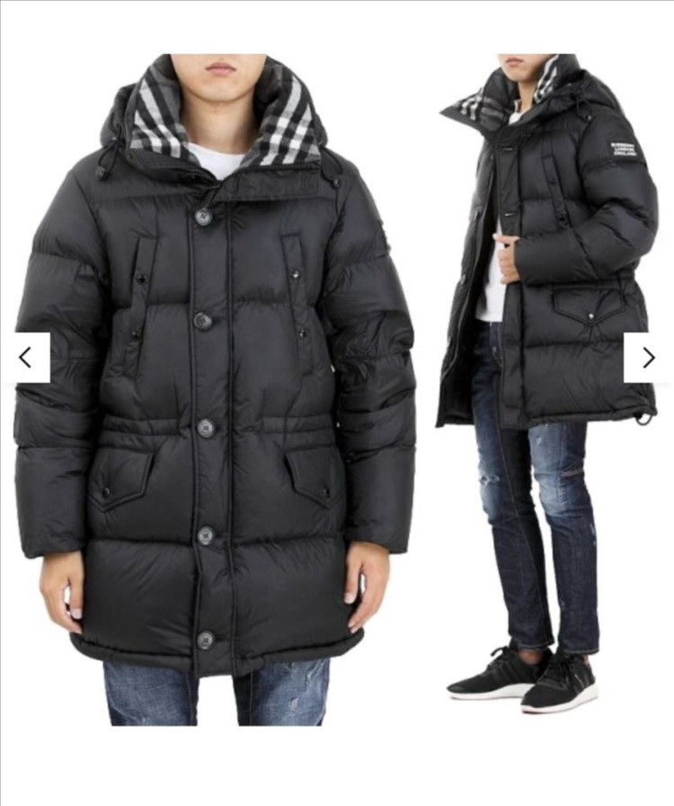 버버리 남자 롱 패딩 S 블랙(새상품급) 이미지