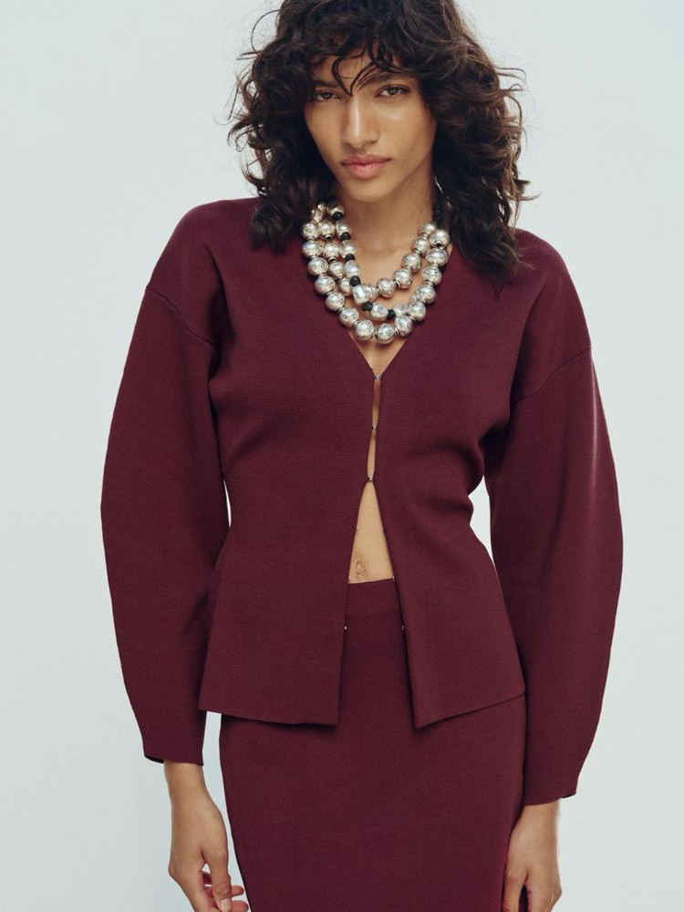 (F) 자라 버클 라인 가디건 소라 한번 잠시 착용--0