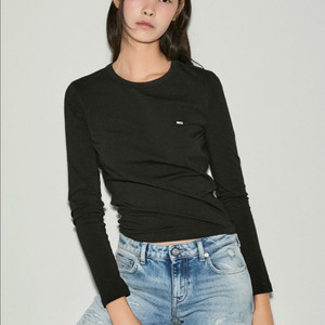 타미진스 슬림 저지 롱슬리브 티셔츠 블랙 m 이미지