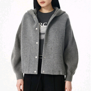 [새상품]보브(VOV) 니트 우븐 믹스 후드자켓(2025신상)