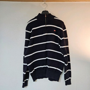 (옷장정리)폴로 랄프로렌 스트라이프 하프 집업 니트