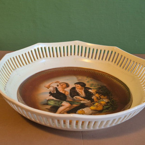 독일엔틱 슈만 바바리아 투각 바스켓 접시 이미지