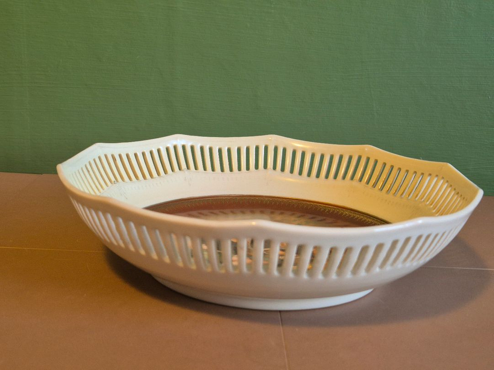 독일엔틱 슈만 바바리아 투각 바스켓 접시 이미지