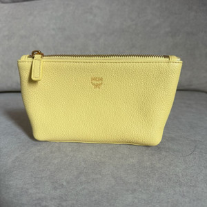 MCM 정품 옐로우 토고 가죽파우치