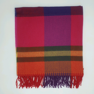 버버리 레드 울 숄 90% 메리노울 75x195 새상품