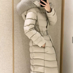 어라운드율 폭스퍼 구스 롱패딩 S 그레이 새상품