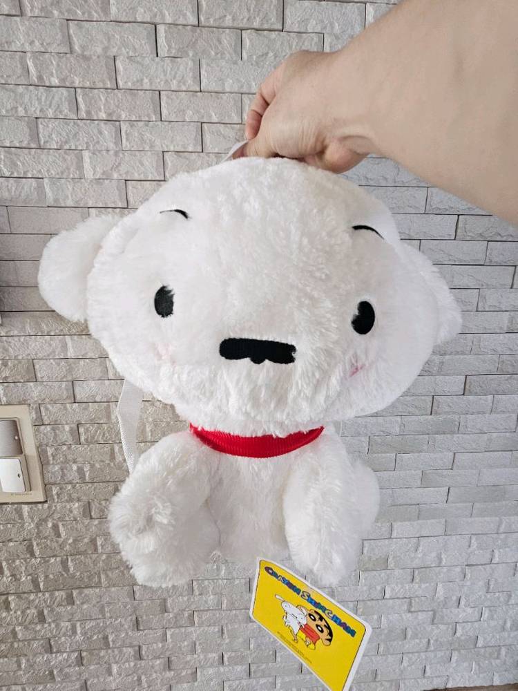 새제품 짱구는 못말려 흰둥이 봉제인형 백팩 가방 이미지