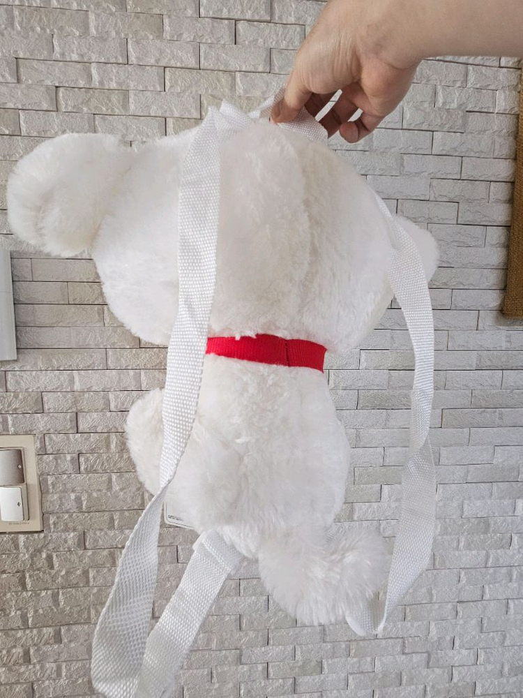 새제품 짱구는 못말려 흰둥이 봉제인형 백팩 가방 이미지