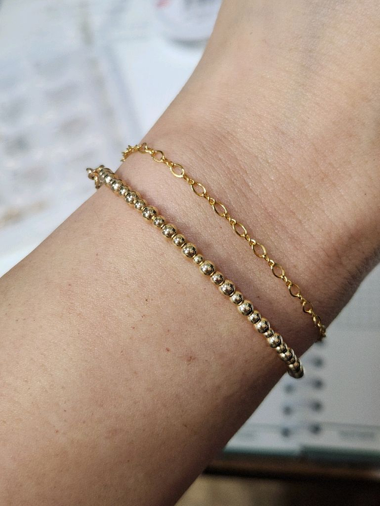 14k 3미리uSA볼 팔찌--2