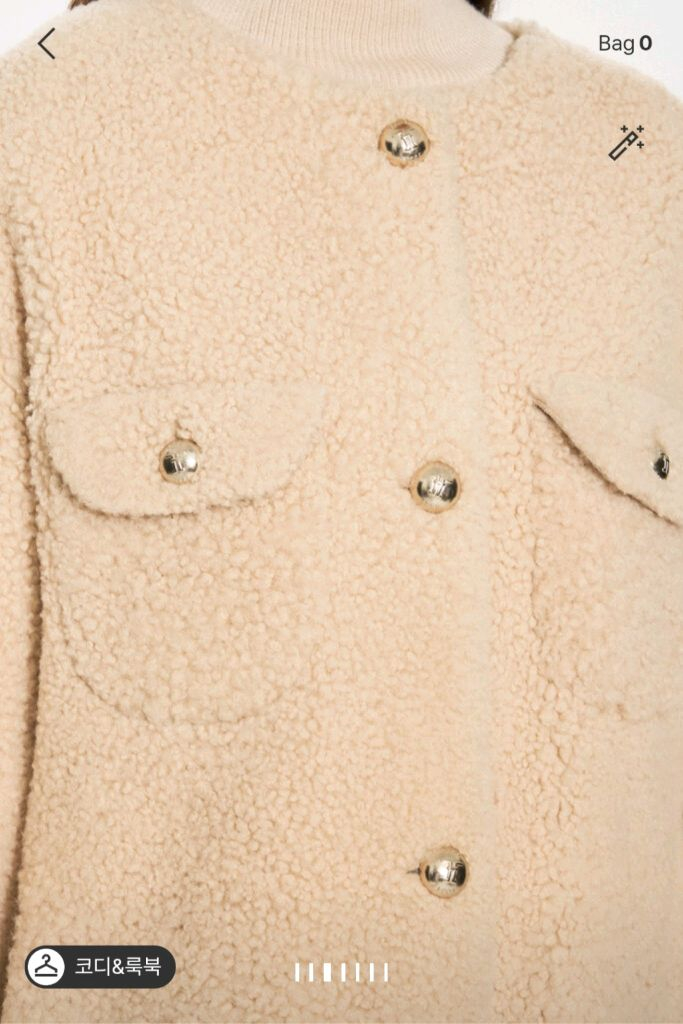 TIME 타임 램스 퍼 플랩 포켓 칼라리스 자켓--2