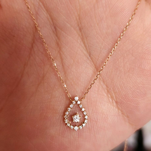 스톤헨지 14k 스텔라 물방울 목걸이