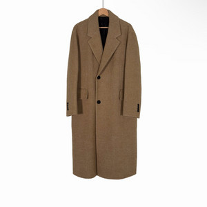 [46] 솔리드옴므 남성 트윌 울 싱글 롱 코트 베이지