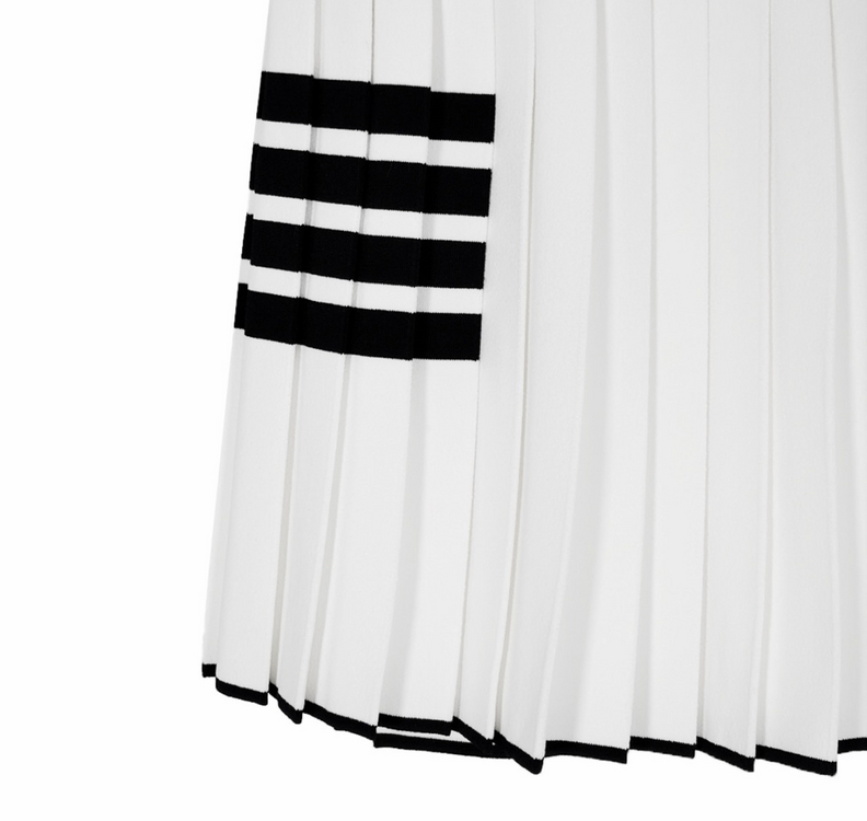 [36] 톰브라운 4바 플리츠 미니 스커트 치마 화이트--2