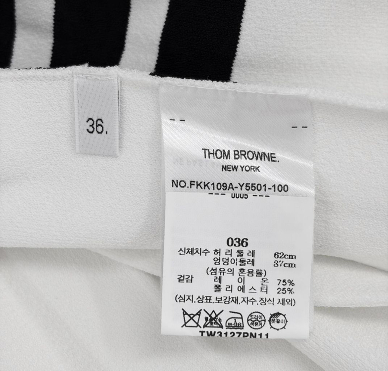 [36] 톰브라운 4바 플리츠 미니 스커트 치마 화이트--7