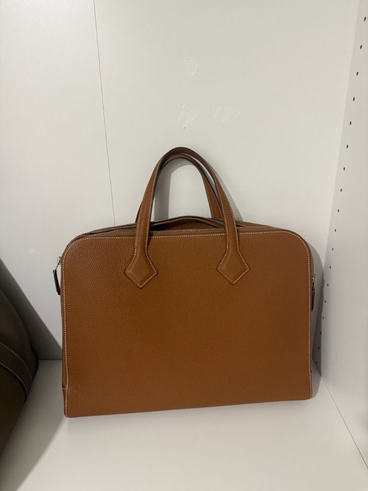 에르메스 빅토리아 라이트 브리프케이스 토고가죽 골드--1