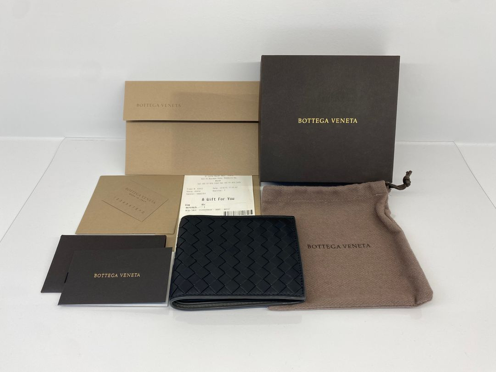보테가베네타 블랙 인트레이차토 위빙 메쉬 반지갑 이미지