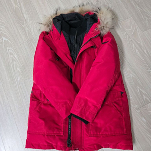 버버리 다운패딩 레드 14y 여성 55 정품