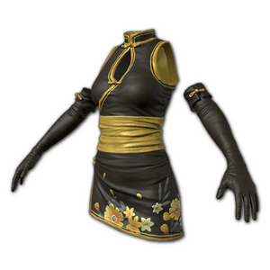 스팀배그 블랙 골드 치파오 이미지