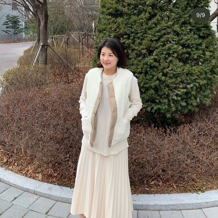 양털플리스-퀼팅 리버서블 조끼 M--1