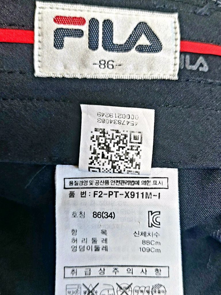 새제품급/휠라골프 남성골프바지34 스판바지--3