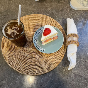 라탄 원형 테이블매트 식탁매트 플레이팅매트 새상품 이미지