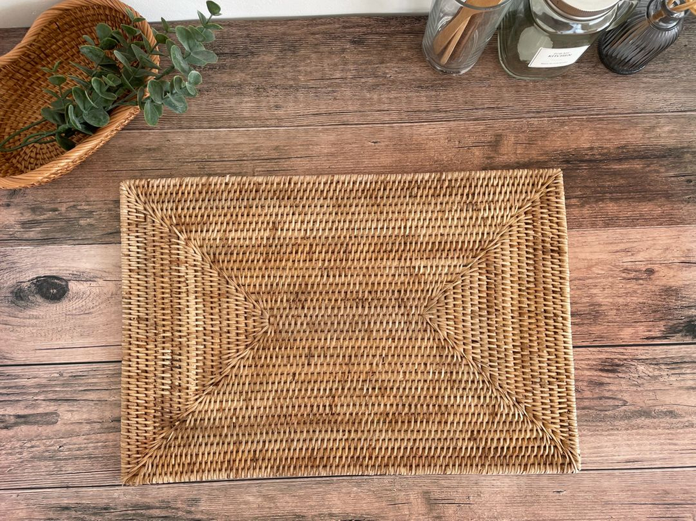 라탄 직사각 테이블매트 플레이팅매트 식탁매트 새제품 이미지
