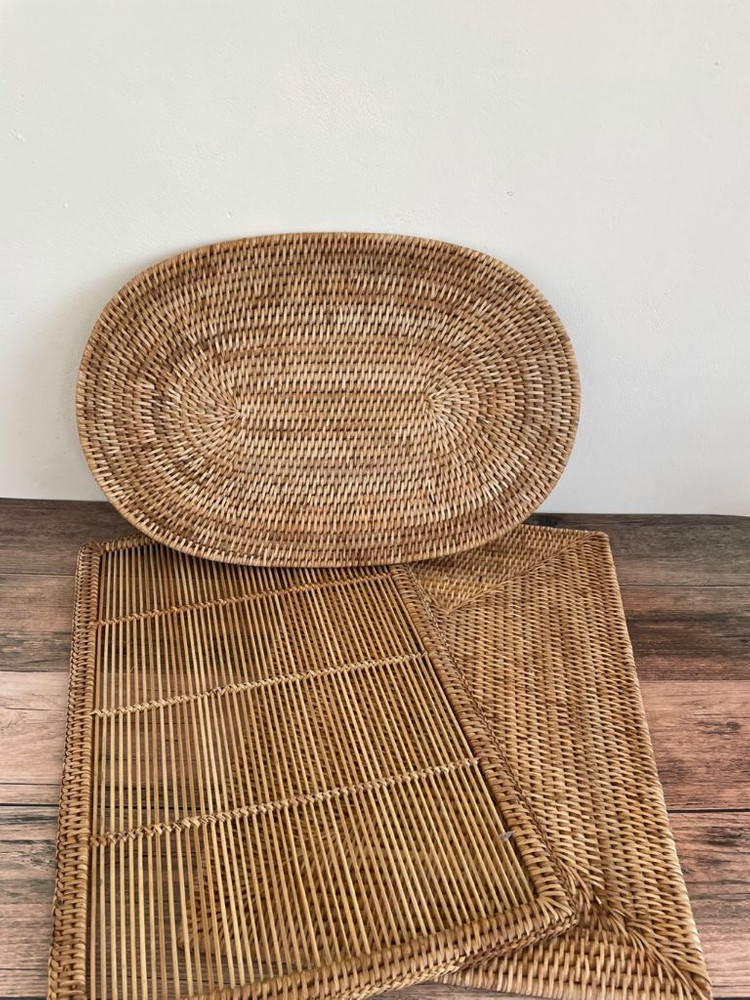 라탄 직사각 테이블매트 플레이팅매트 식탁매트 새제품 이미지