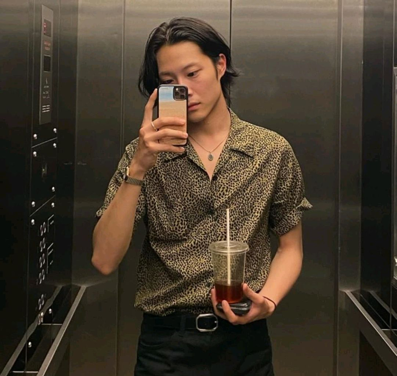 생로랑 강동원 이종원 김원중 레오퍼드 셔츠--4