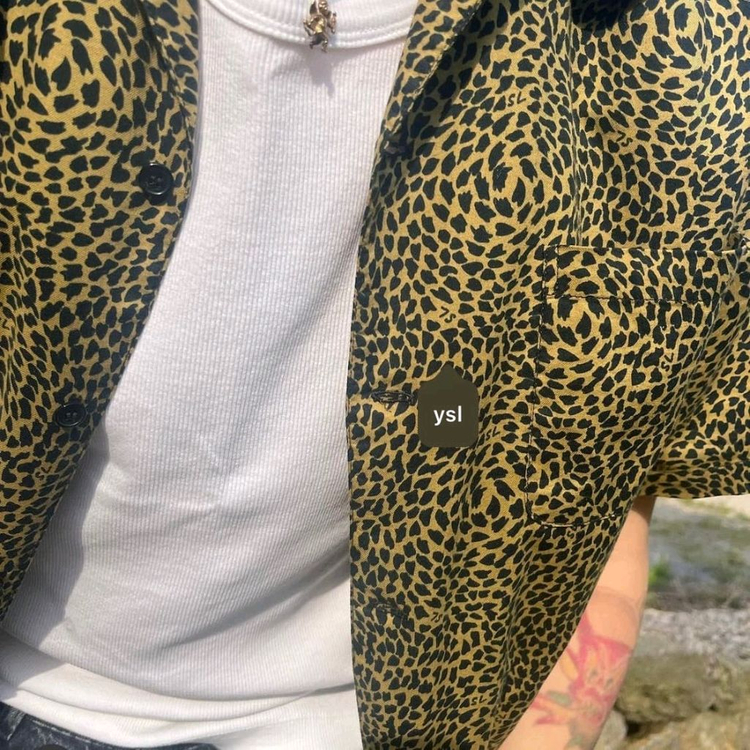 생로랑 강동원 이종원 김원중 레오퍼드 셔츠--8