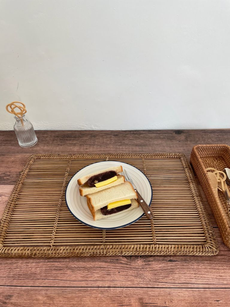 라탄 직사각 레인 테이블매트 플레이팅매트 식탁매트 새상품 이미지