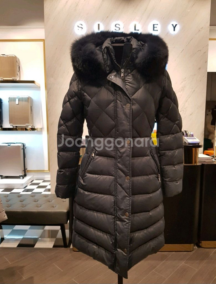 시슬리 폭스퍼 덕다운패딩--5