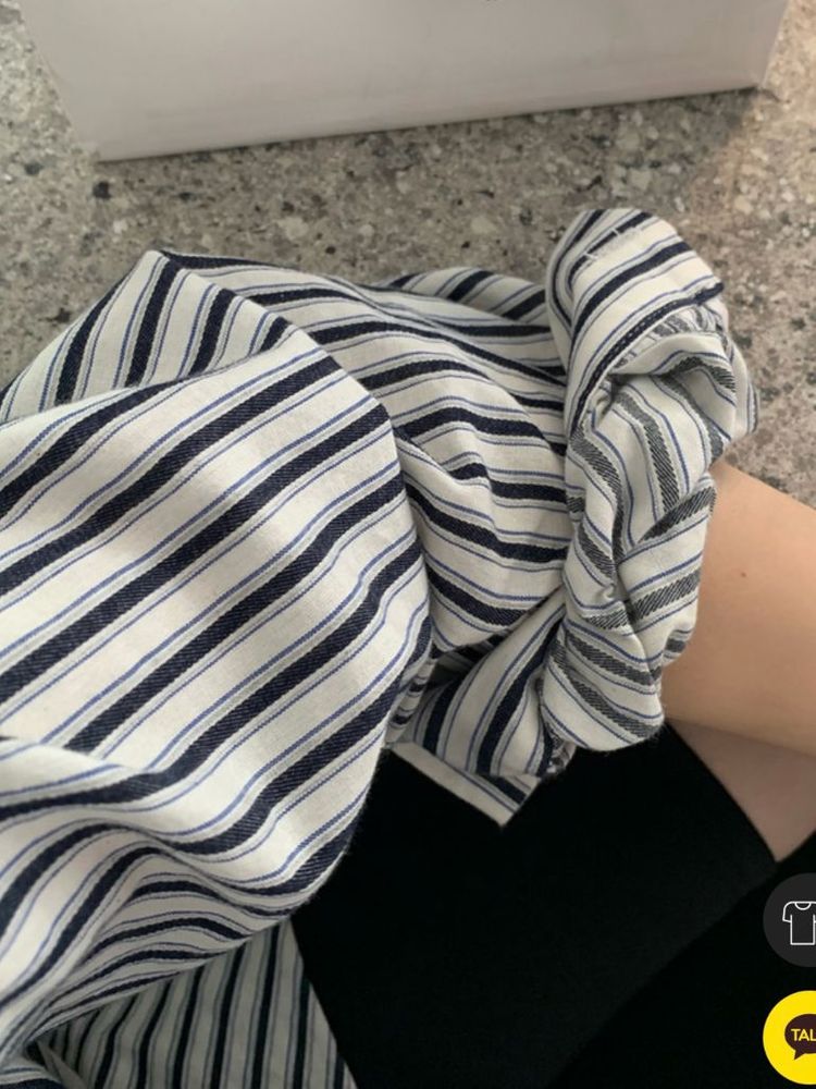 (F) 스트라이프 오버핏 셔츠--2