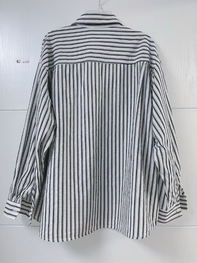 (F) 스트라이프 오버핏 셔츠--5