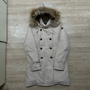 네파 여성 덕다운 더블 버튼 퍼후드 롱패딩 점퍼 [아이보리] L/100 이미지