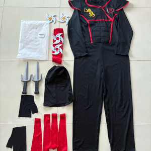 블랙 닌자 의상 남아 코스튬 XL 사이즈