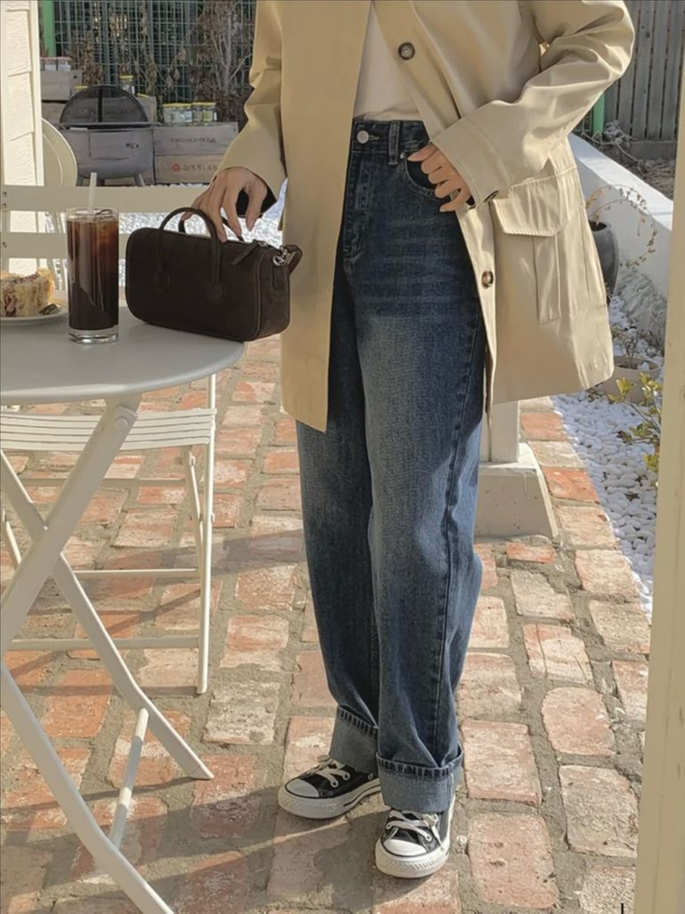 #새상품 : 고고싱 착한바지 코지 스트레이트 데님 난스판 중청--3