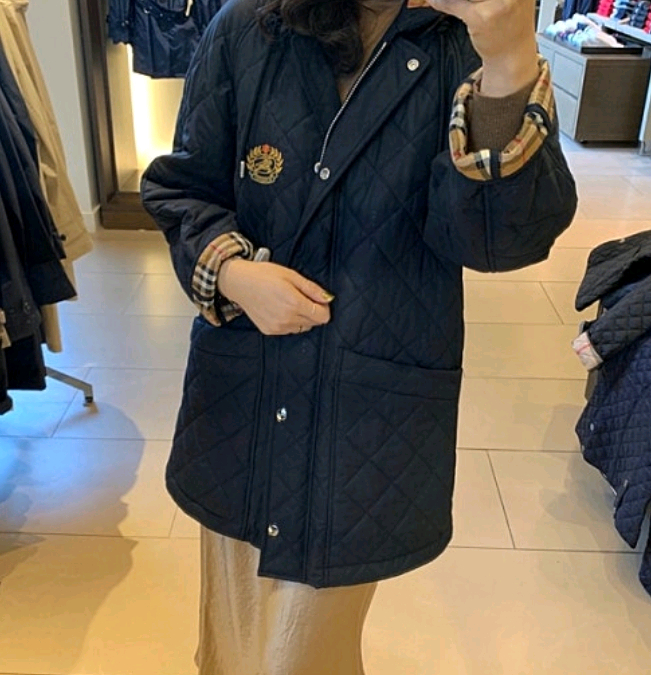 버버리 록스웰 퀼팅코트--2