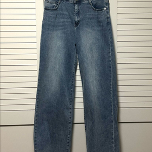#새상품 : 워싱 스판 청바지 와이드데님 허리밴딩 라이트블루 XL